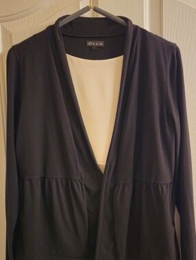Plum Black Open Front Cardigan, Size Large